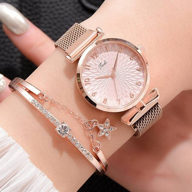 Luxe magnetische quartz armbandhorloges