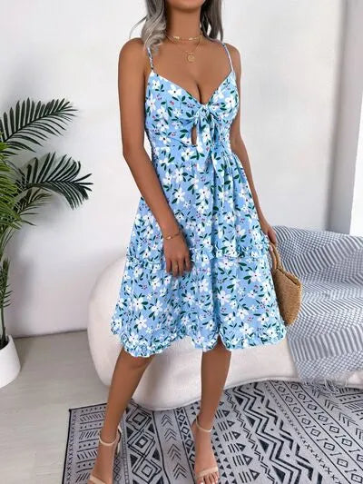 Cami-jurk met print en diepuitgesneden mouwen SS8