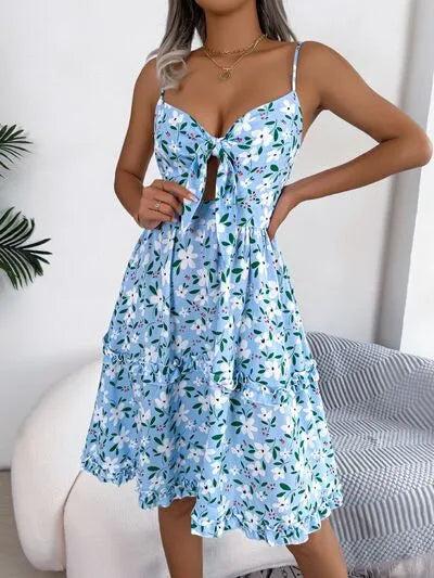 Cami-jurk met print en diepuitgesneden mouwen SS8