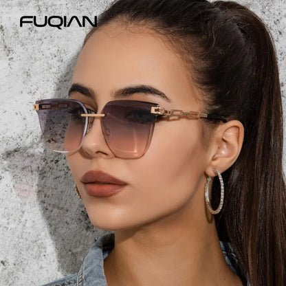UV400 Cat Eye Sunglasses Frameless SH13