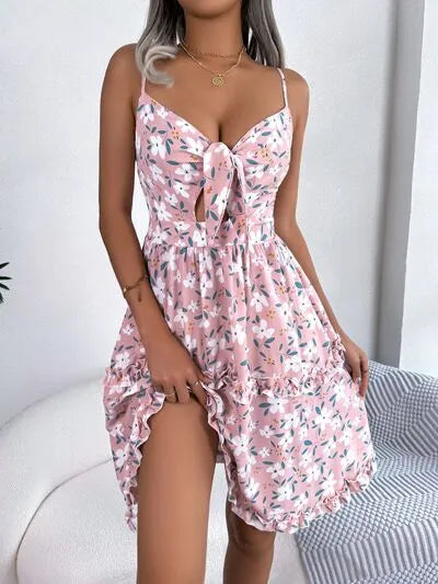 Cami-jurk met print en diepuitgesneden mouwen SS8