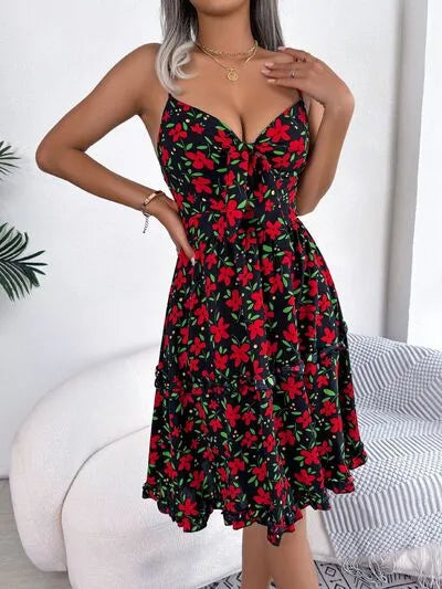 Cami-jurk met print en diepuitgesneden mouwen SS8
