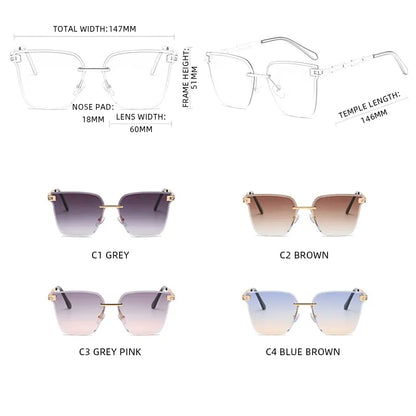 UV400 Cat Eye Sunglasses Frameless SH13