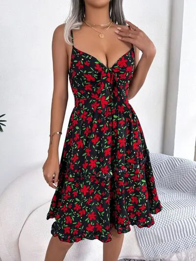 Cami-jurk met print en diepuitgesneden mouwen SS8