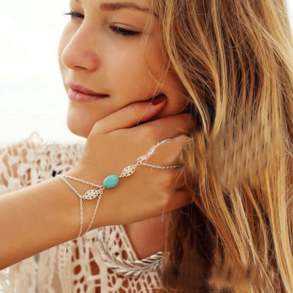 Groene stenen kralen armband