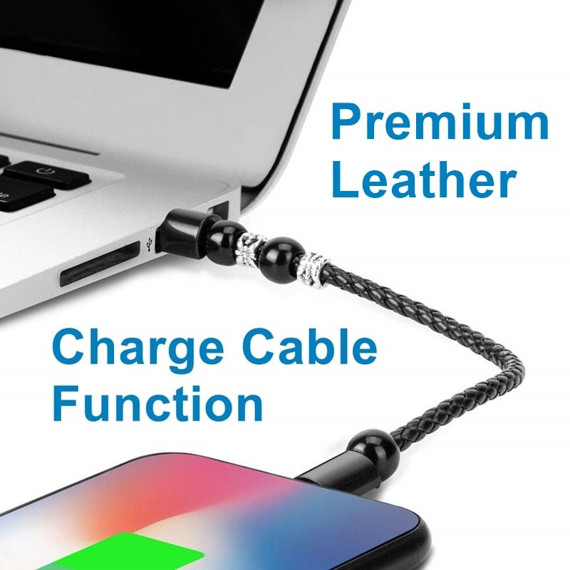 Lederen draagbare USB Type C en micro-armband telefoonoplader FT5