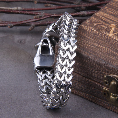 Heren roestvrije stale wolven armband JW5